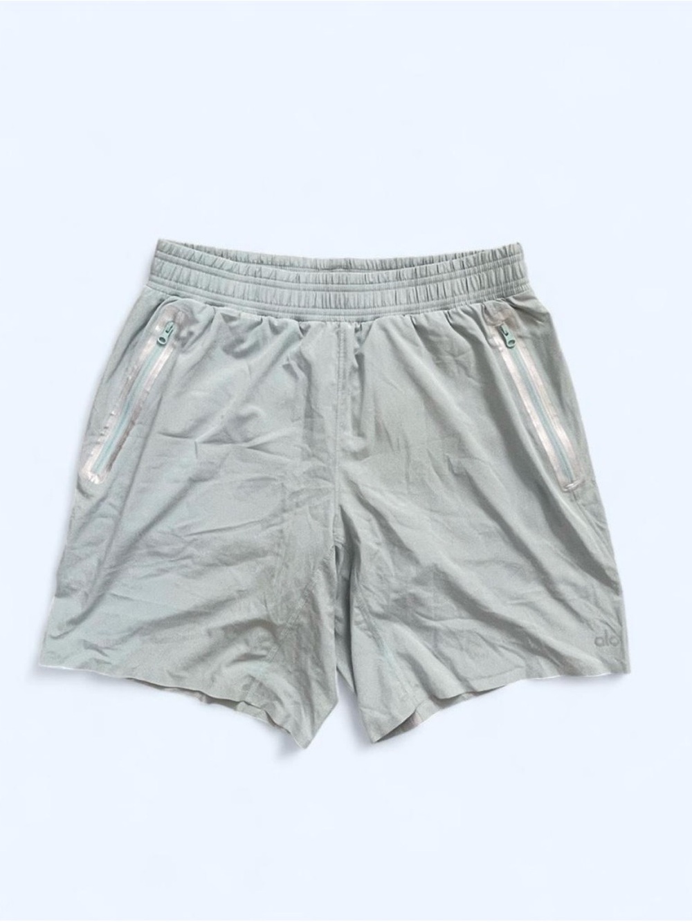 Alo Yoga men’s lined shorts mint performance gym training activewear beach M